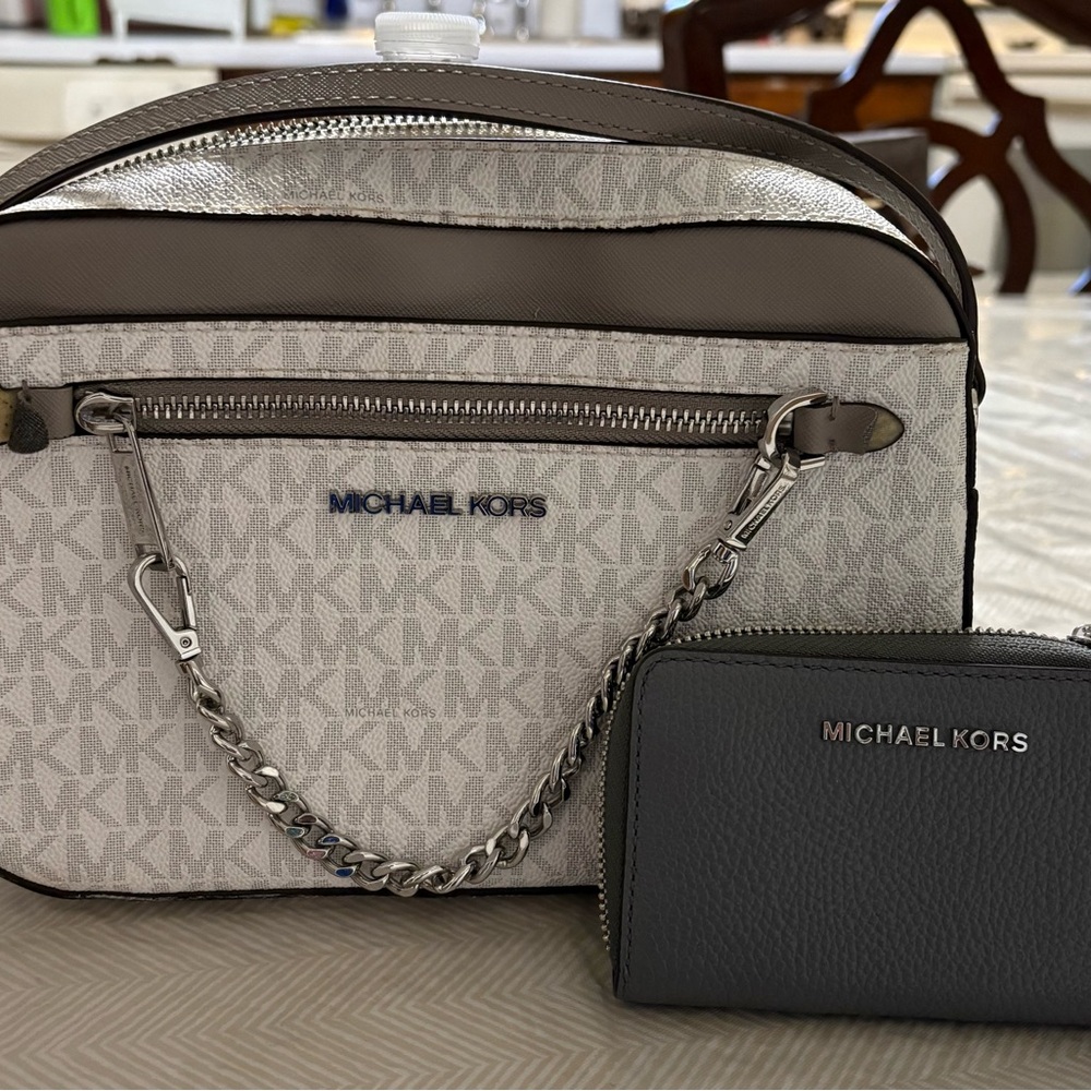 Michael Kors Beige and Dark Brown Men's Belt Bag